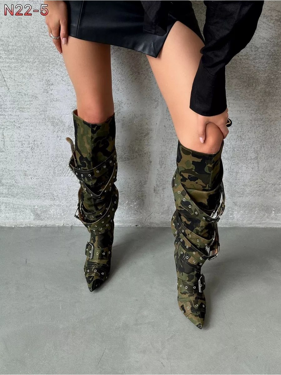 высокие сапоги,камуфляжные сапоги,сапоги камуфлированные,сапоги камуфляжные женские,сапоги до колен
