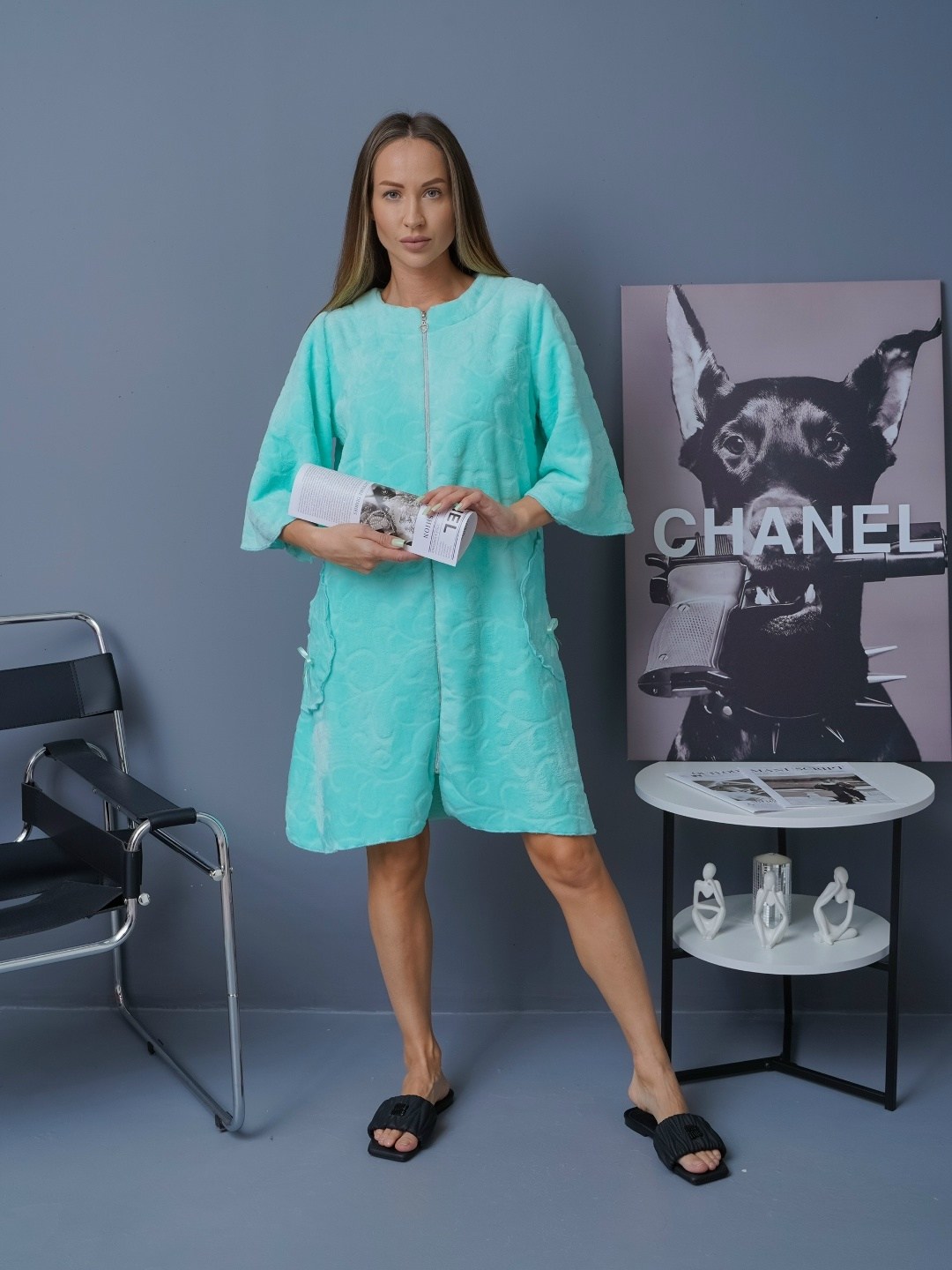 женские халаты,халат женский на молнии,халат из велсофта,халат женский домашний теплый,халат жен