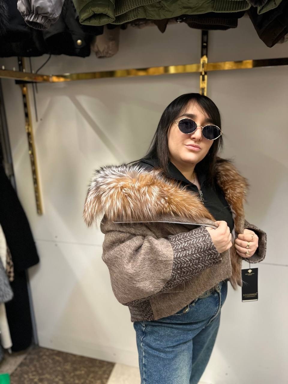 пальто зимнее,короткие пуховики,с мехом,зимняя куртка-пальто оверсайз v8oss,пуховик женский с овчиной