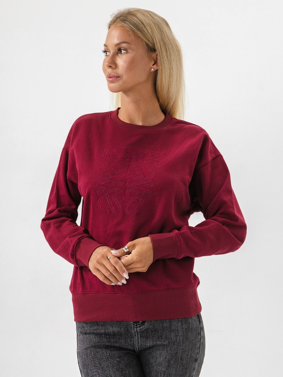 свитшот трикотажный,свитшот женская,свитшот с вышивкой бордовый tangerine,свитшот из трикотажа,толстовки свитшот