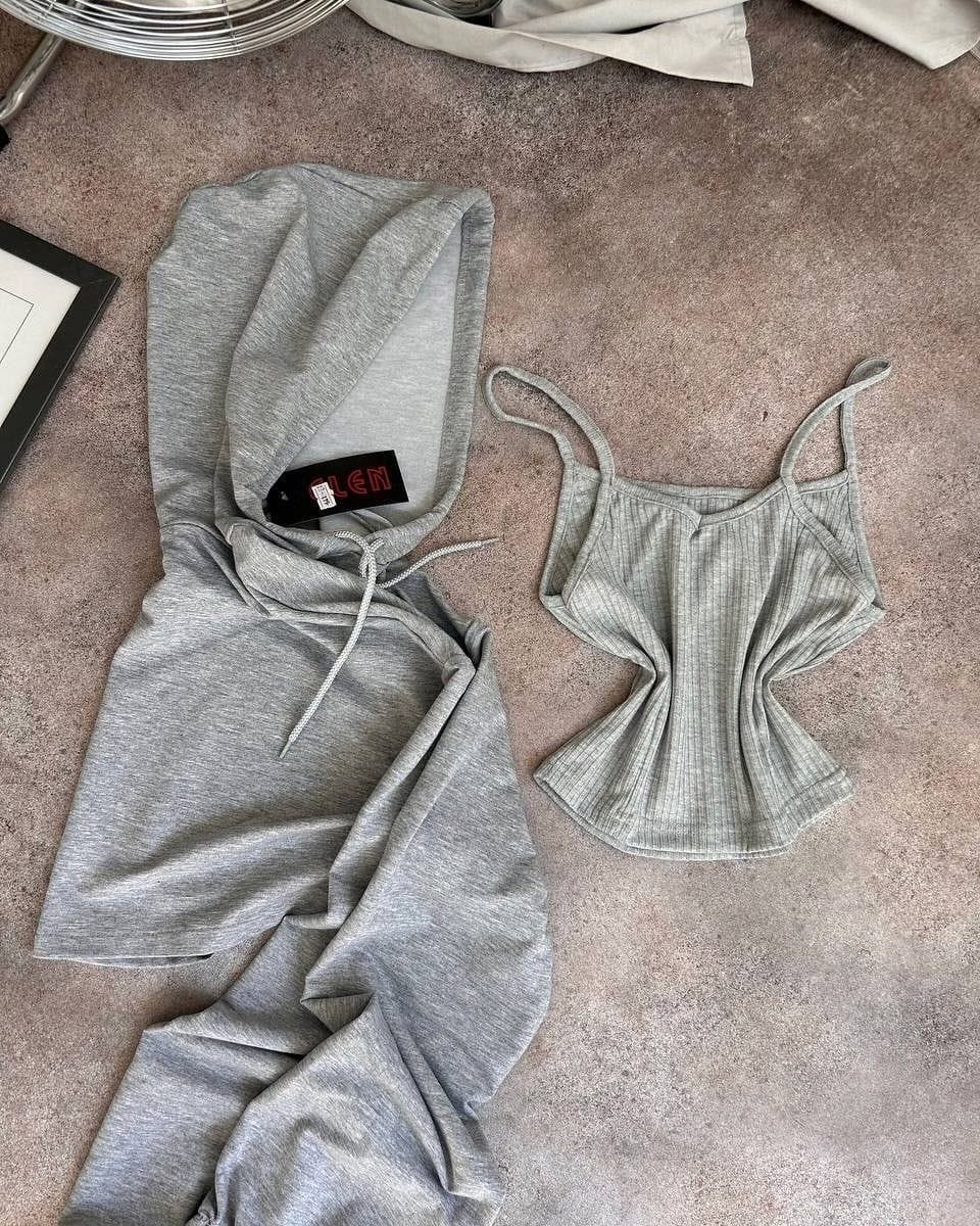 комплект кроп-худи и топик,толстовка для женщин,кофта с капюшоном,костюм,женская толстовка