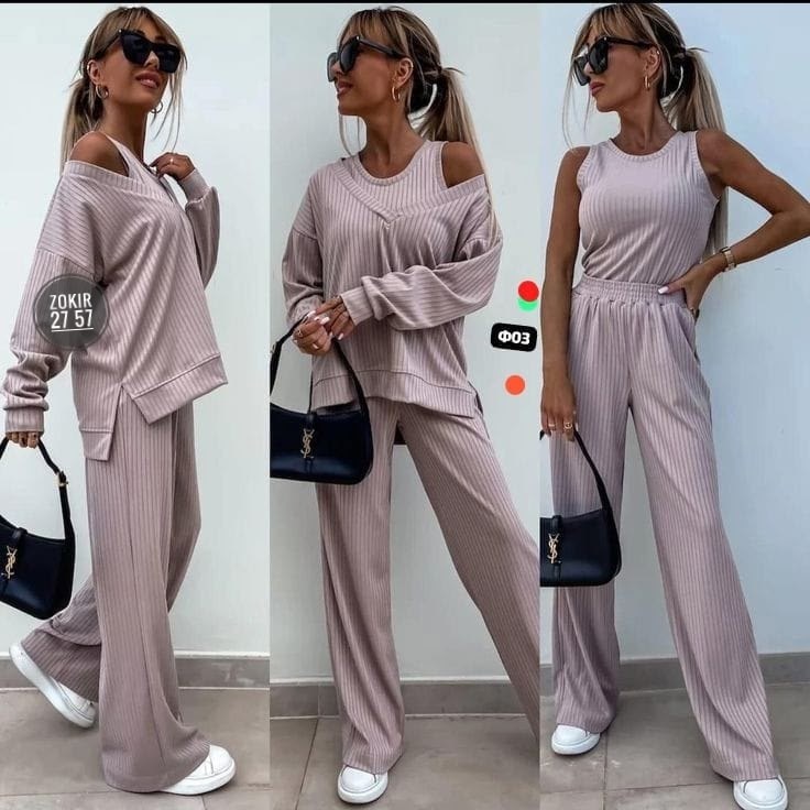 трикотажный костюм тройка с брюками,женский костюм брюки палаццо,женский костюм с брюками,костюм женский,костюм тройка женский