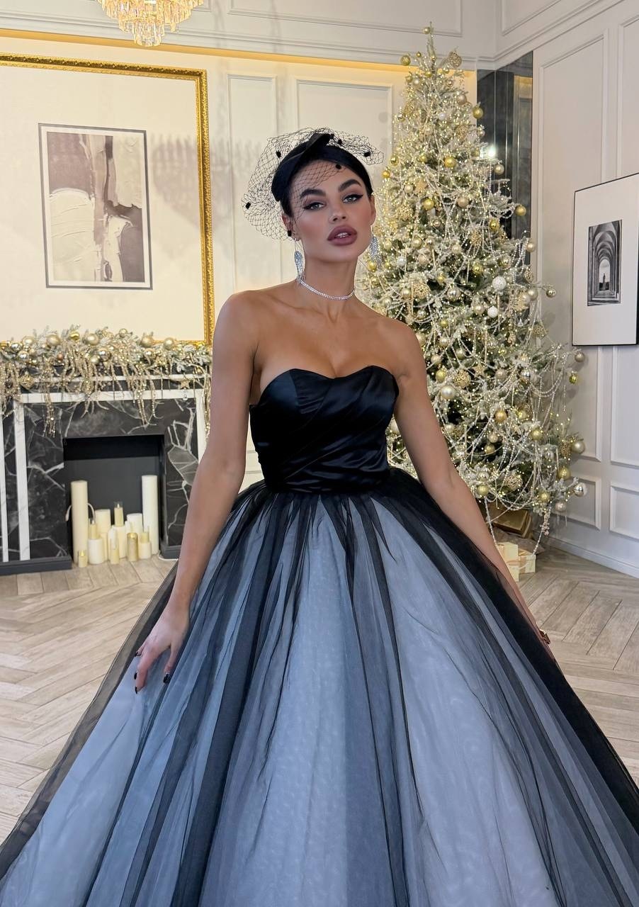 вечернее платье,платье пышное,платье для выпускного вечера,черное вечернее платье,платье бальное длинное