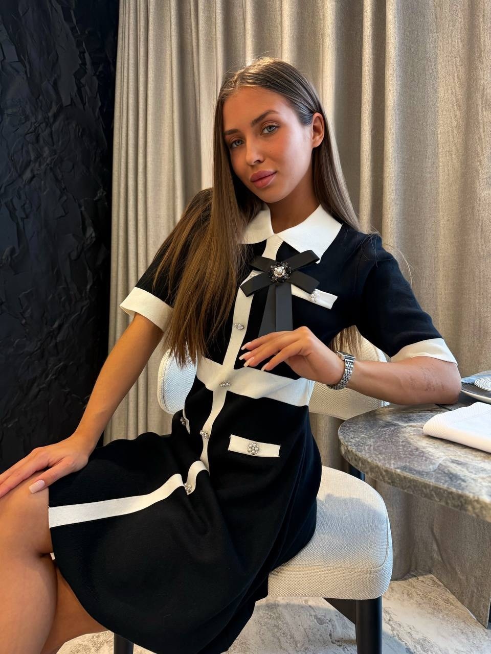 платье,платье с бантом,элегантное платье,платье женское прямое,трикотажное платье