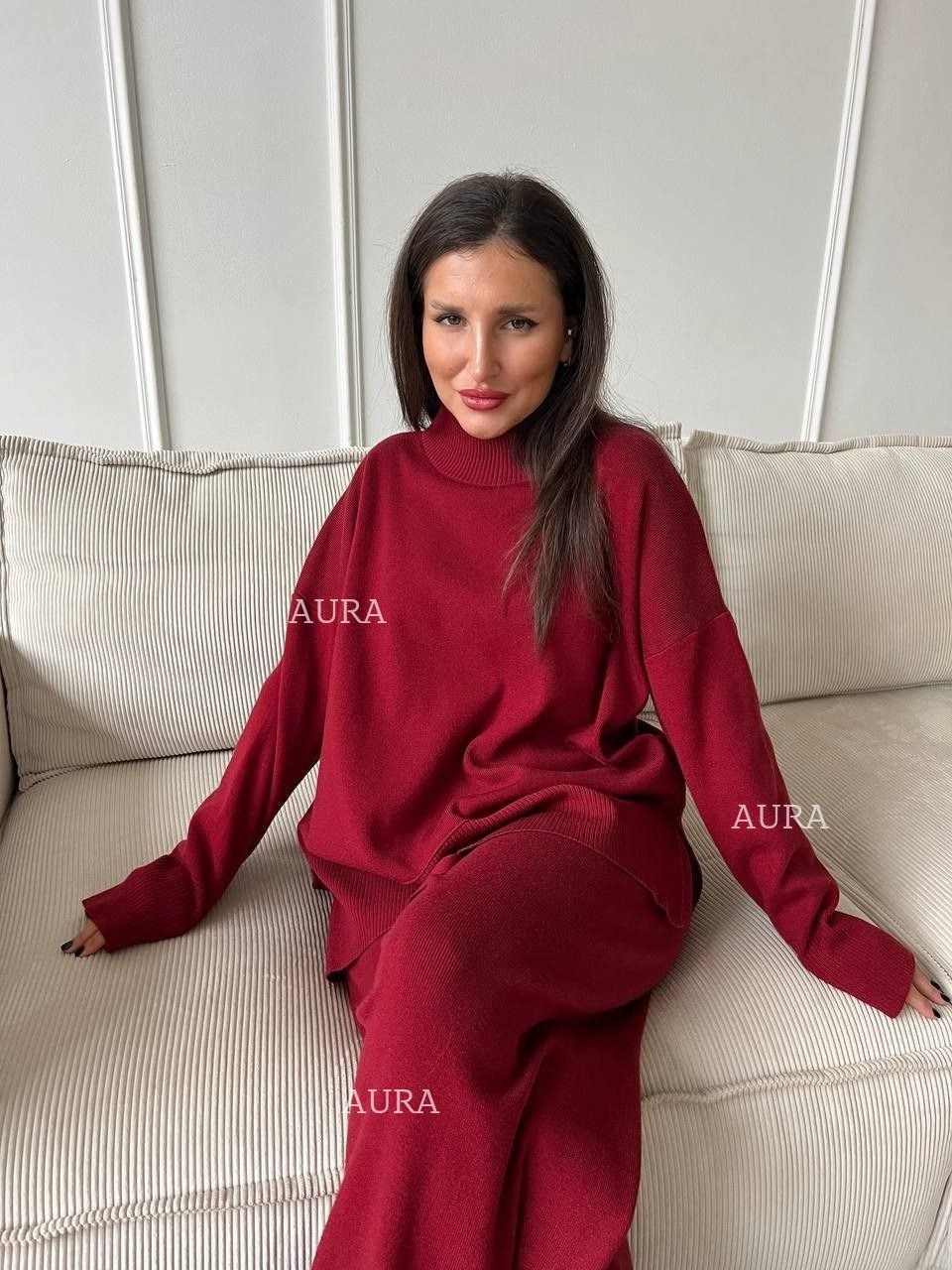 костюм трикотажный брючный клеш khubbi,костюм трикотажный брючный клеш khubbi цвет бордовый,костюм брючный трикотажный emberens,трикотажные костюмы,женский костюм бордовый