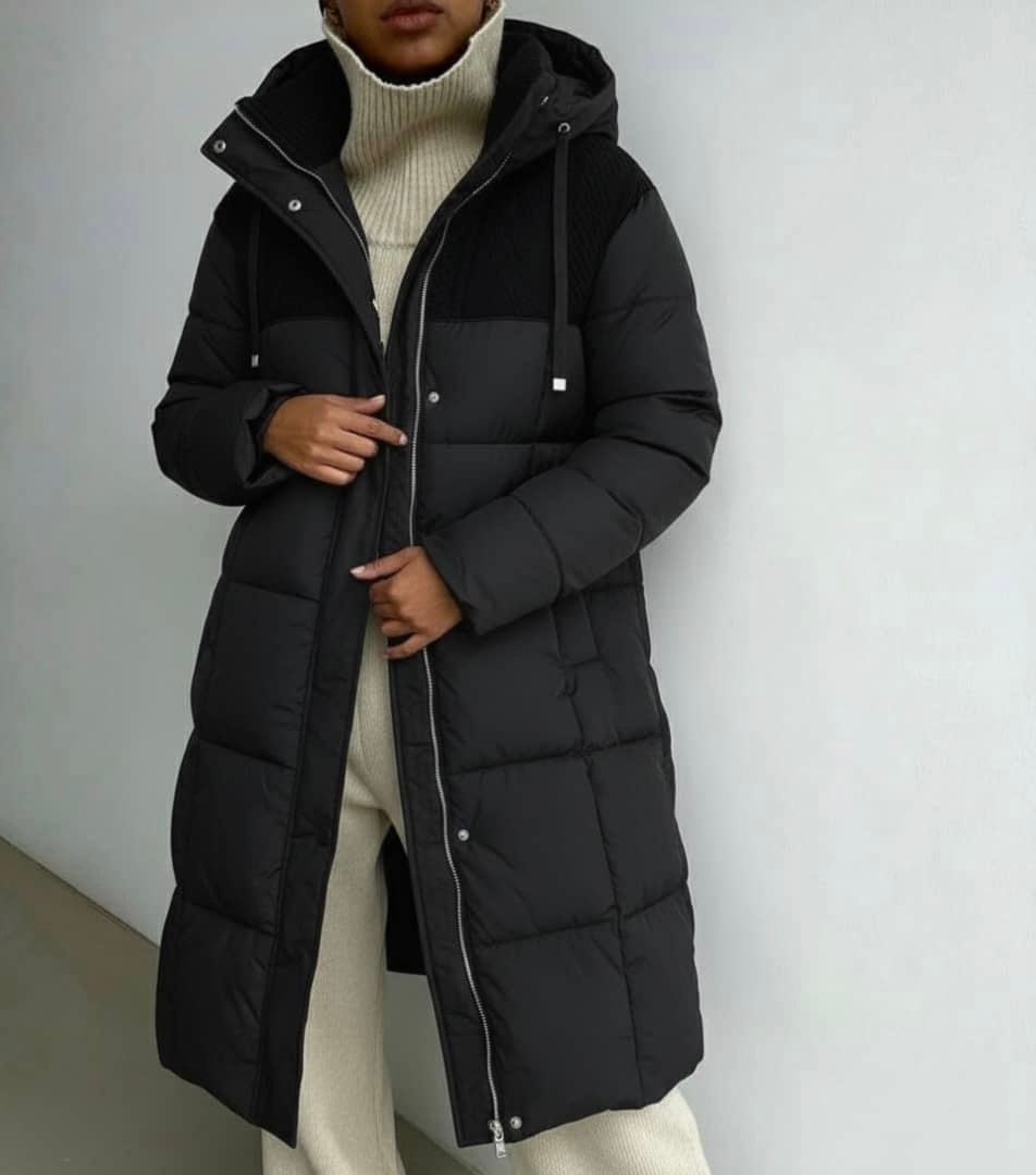 пуховик зимний длинный с капюшоном lula lula 183995889,пуховик коричневый,пуховик,женские пуховики,пальто пуховик