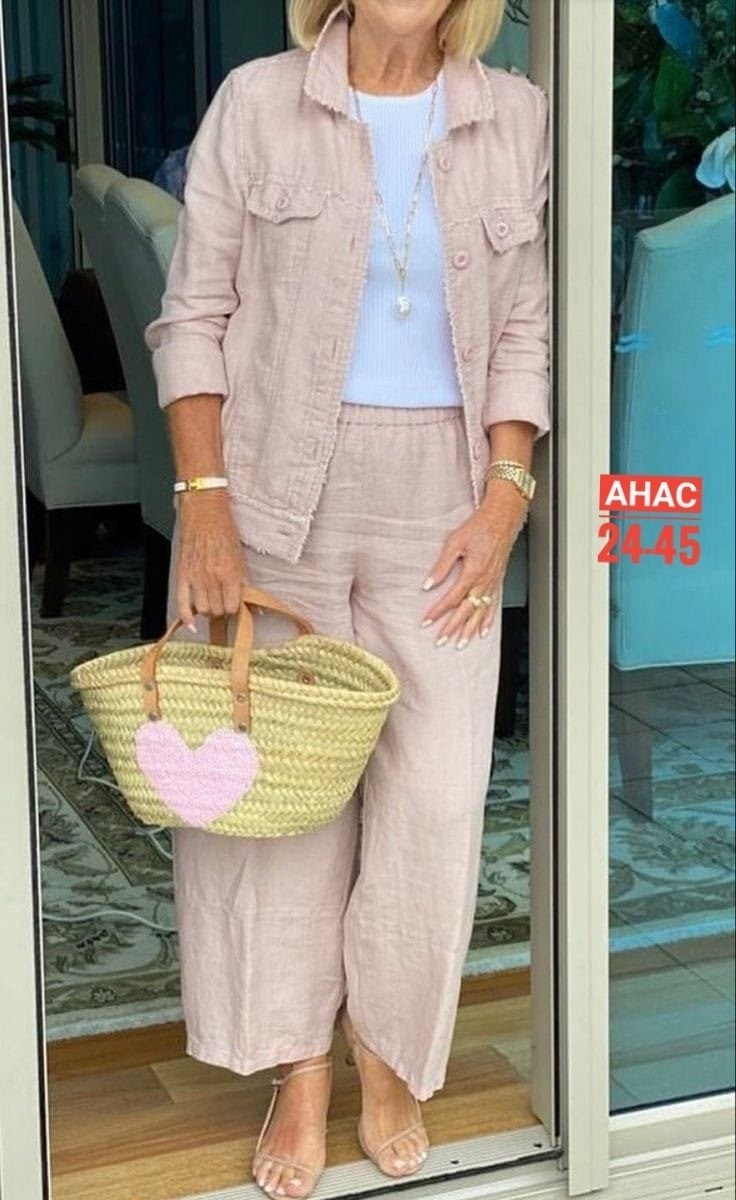 брючный костюм из льна женский,летние брючные костюмы,женский брючный костюм двойка,женский костюм двойка,летний образ для женщины 50+