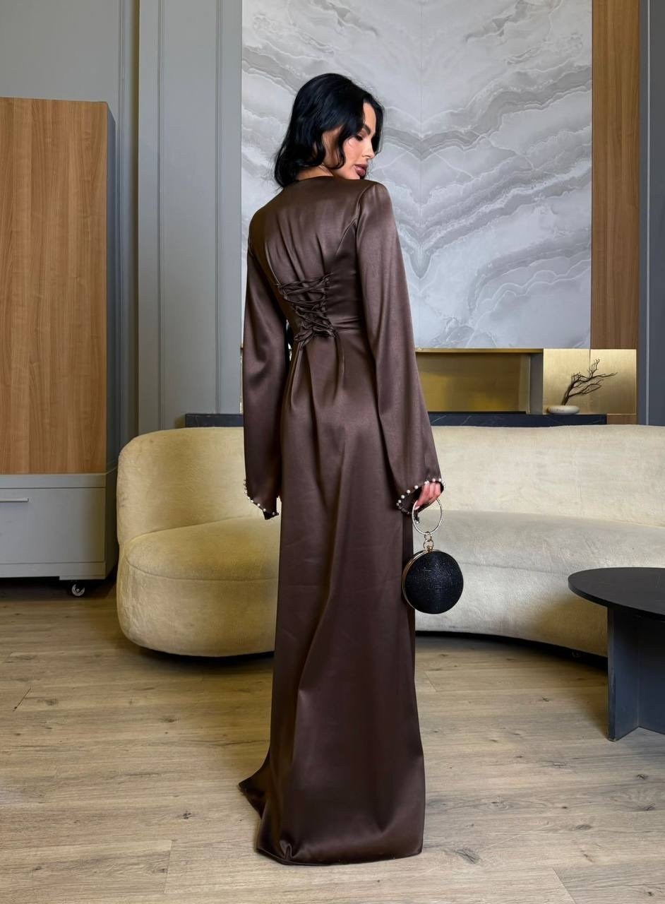 платье шелковое вечернее мусульманское длинное с рукавами,платье атласное,шелковое платье,длинное атласное платье,вечернее платье