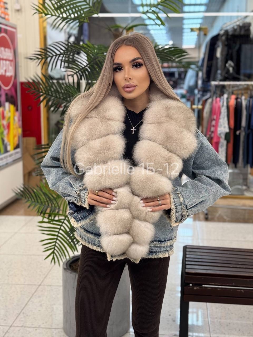 джинсовка с мехом песца,джинсовка с мехом,куртка джинсовая с мехом,джинсовая куртка с натуральным мехом песца,джинсовка с мехом финского песца