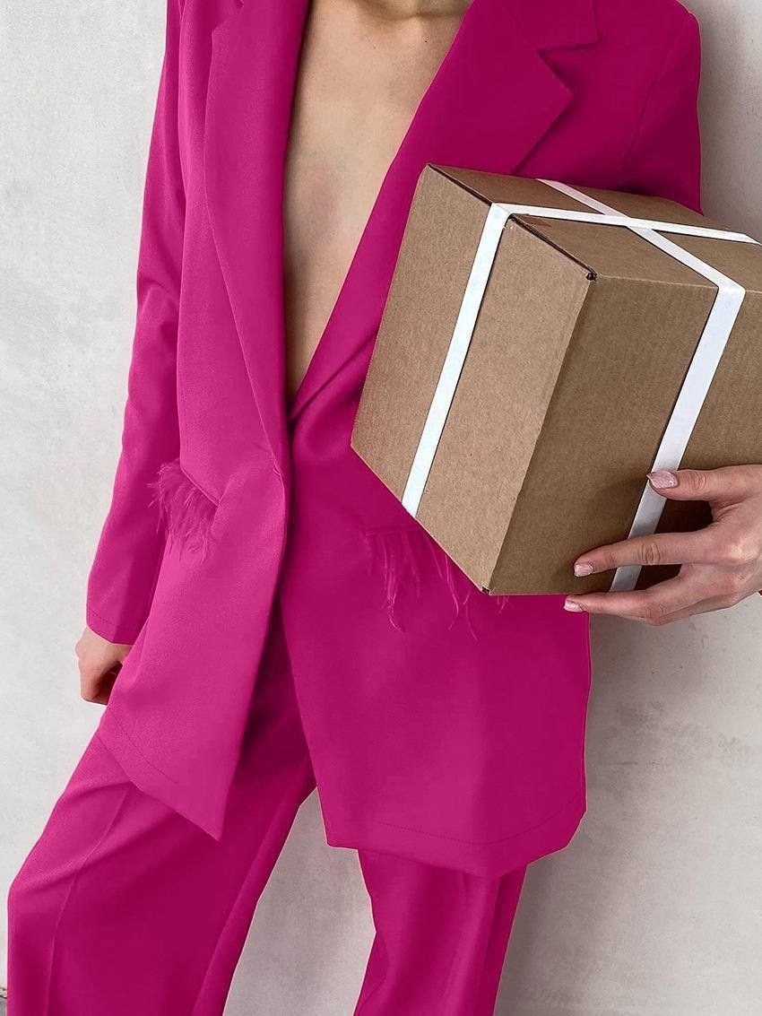 женский брючный костюм,малиновый брючный костюм,розовый брючный костюм,женский костюм брючный классический палаццо малиновый,классический брючный костюм