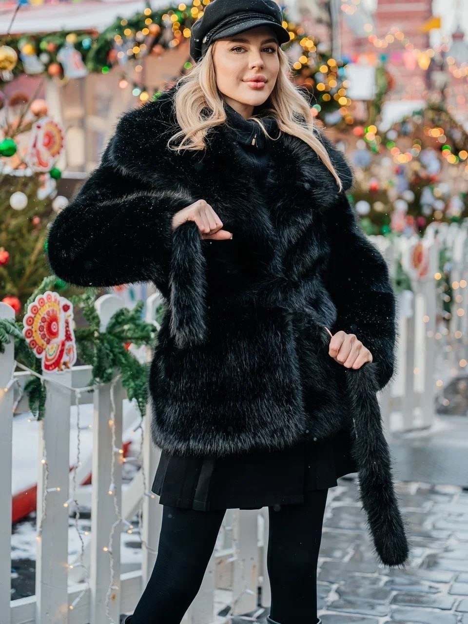 шуба,шуба искусственная длинная экошуба maris,шуба искусственная,шубка,черная укороченная шуба из премиального песца