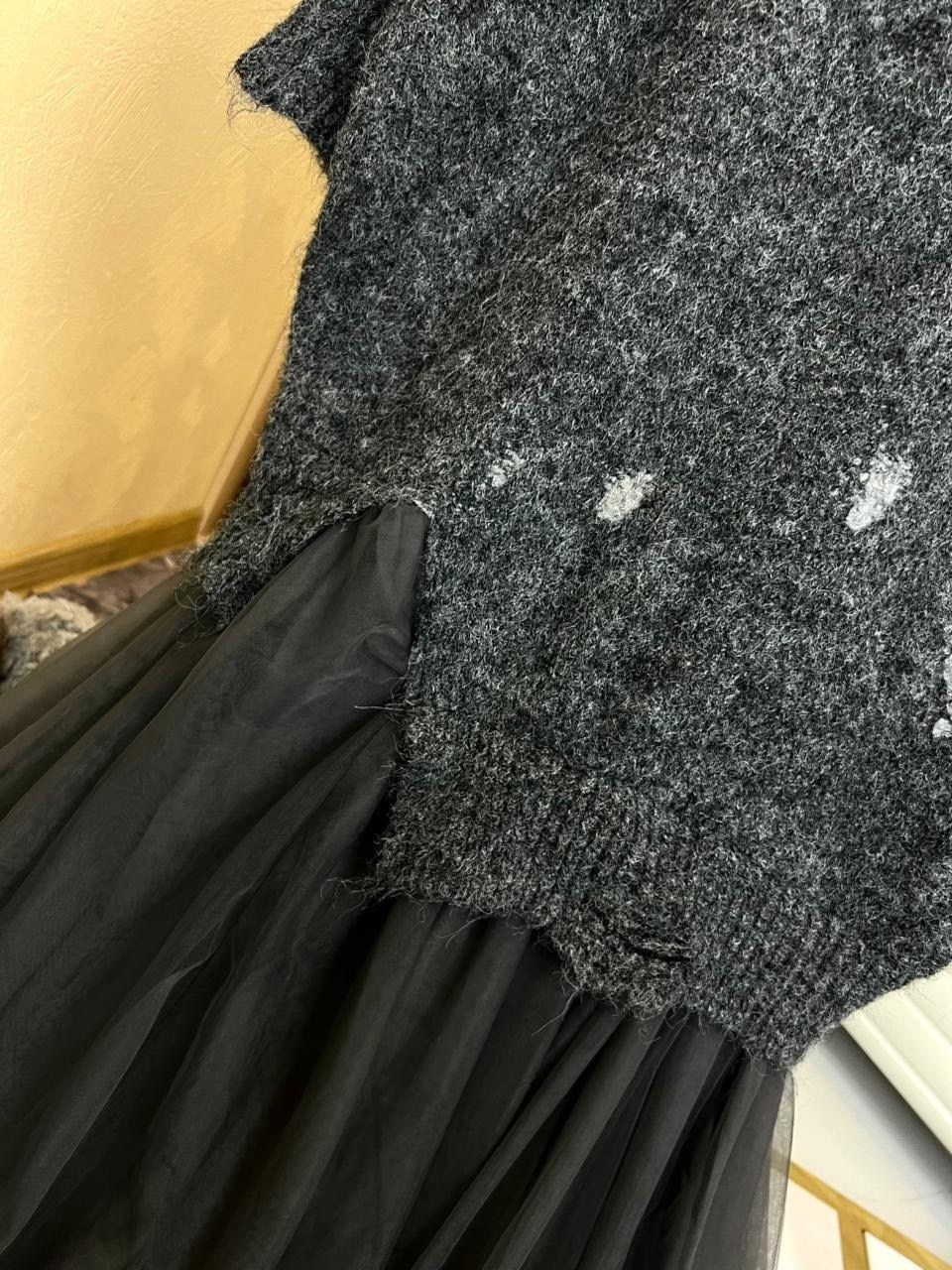 платье вязаное теплое,вязаное платье,вечернее платье,платье и накидка