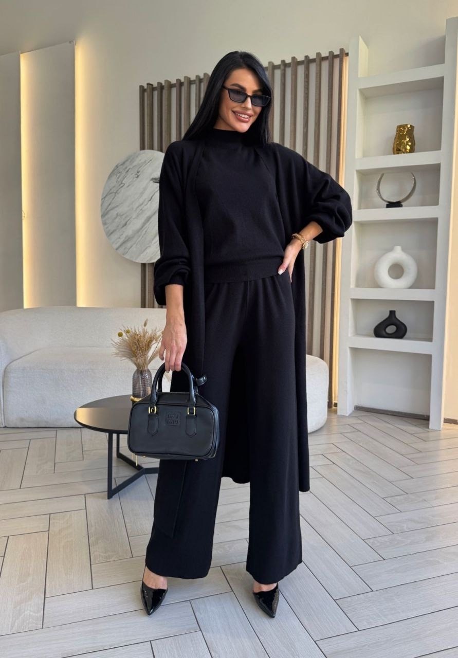 трикотажный костюм,брючный костюм,стильные костюмы,костюм с кардиганом,костюм тройка женский