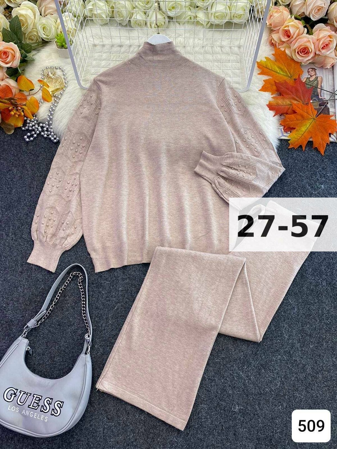 костюм женский кофта и штаны one size 42-48 арт. 1549637,костюм двойка кашемир,трикотажные костюмы,женские костюмы,костюм с брюками