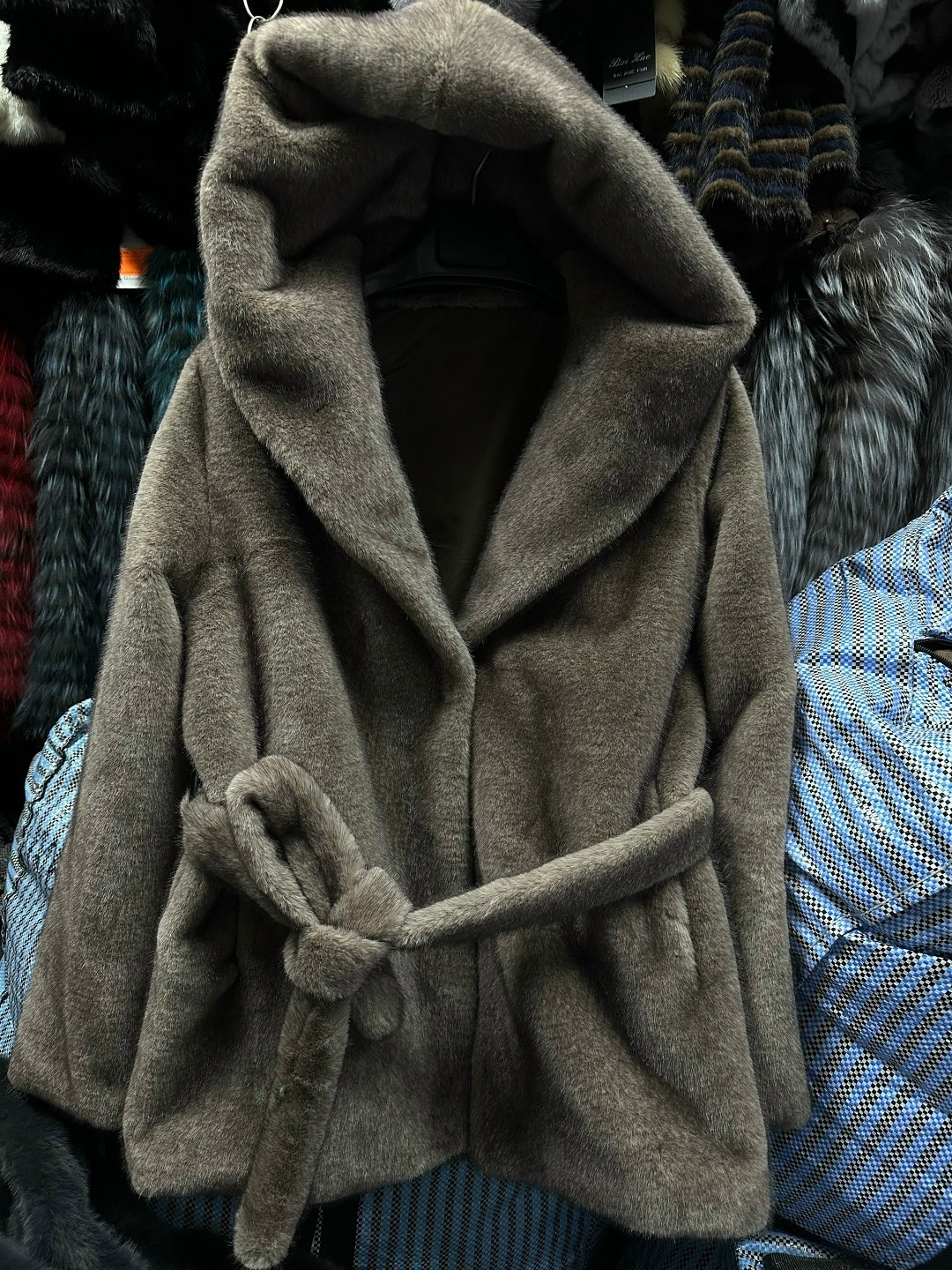 шуба двустроннаяя искусственная под норку пальто из экомеха jan steen,шубка,шуба,женская шуба,шубка из эко меха под норку с капюшоном