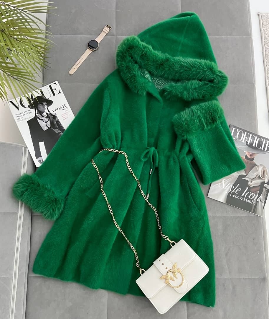 пальто теплое,шерстяное пальто,пальто с воротником,пальто с мехом,женское кашемировое пальто с капюшоном