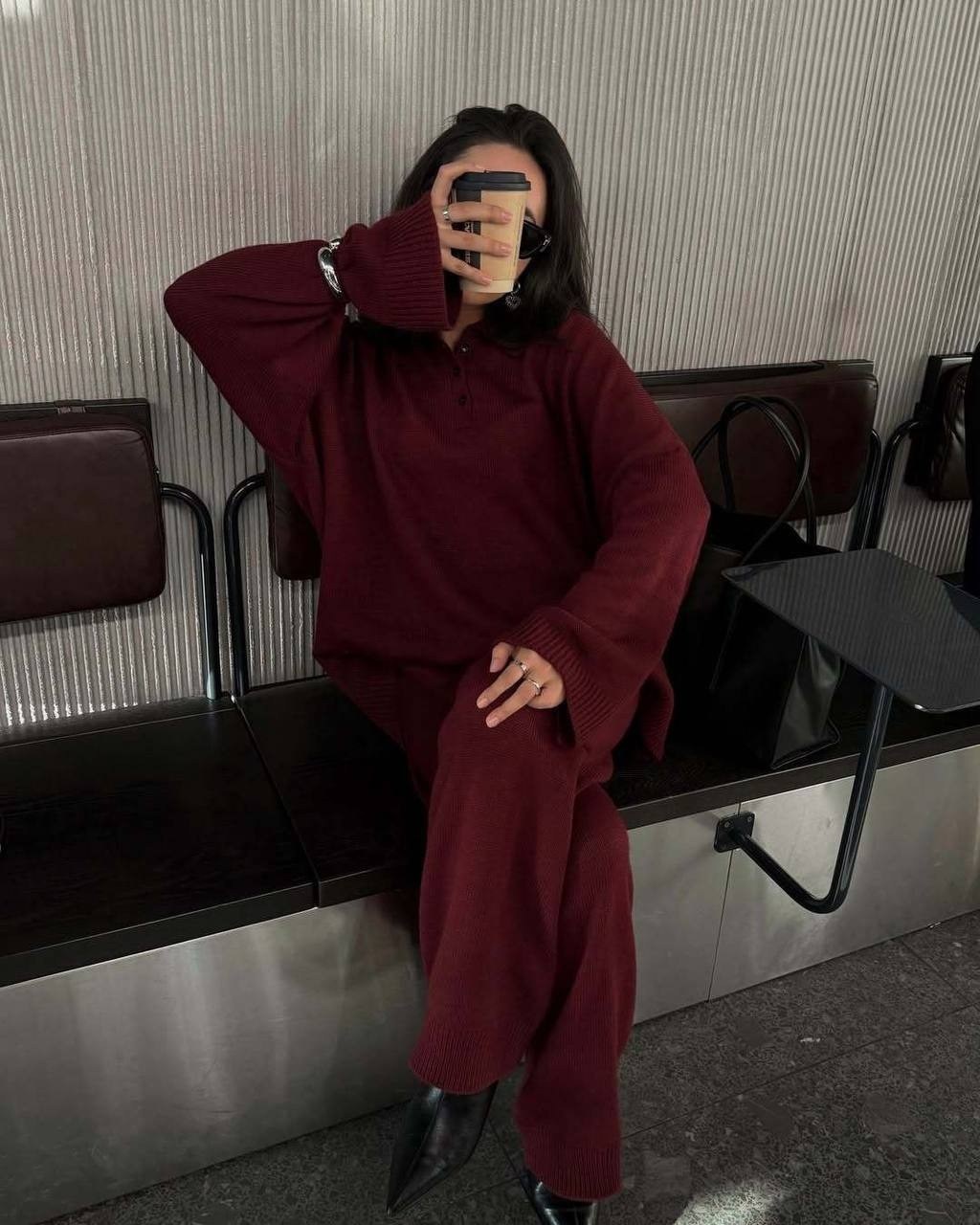 трикотажные костюмы,вязаный женский костюм свитер и брюки,костюм вязаный со штанами,костюм вязаный с брюками sulimoff 285153459,костюм вязаный