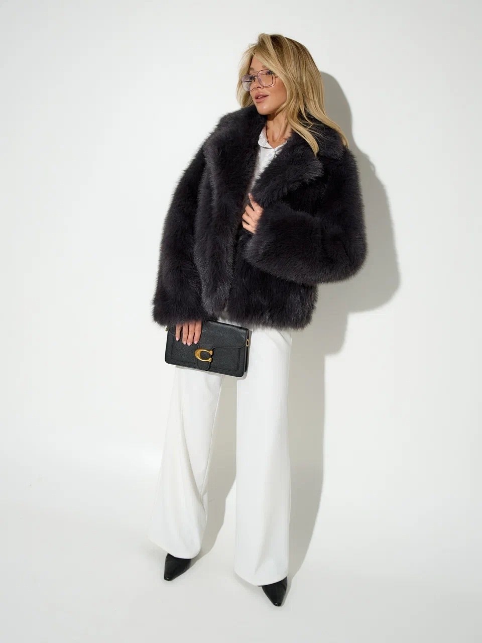 полушубок шуба графит,полушубок шуба,искусственная шуба,шуба укороченная из экомеха emberens 321695305,меховая шуба