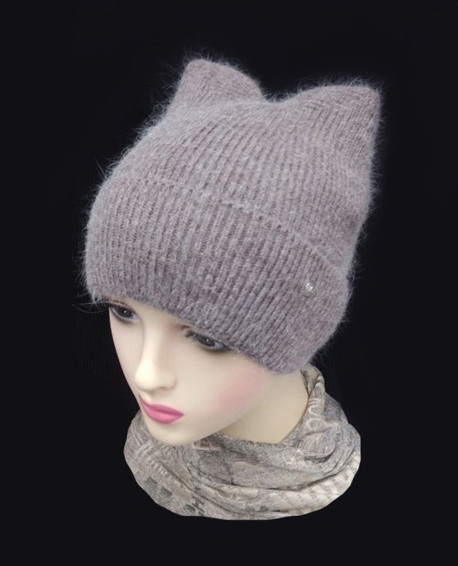 шапка с кошачьими ушками,шапка-кошка с ушками,женские шапки с ушками,шапка с кошачьими ушками вязаная,шапка с ушками-кошка вязаная