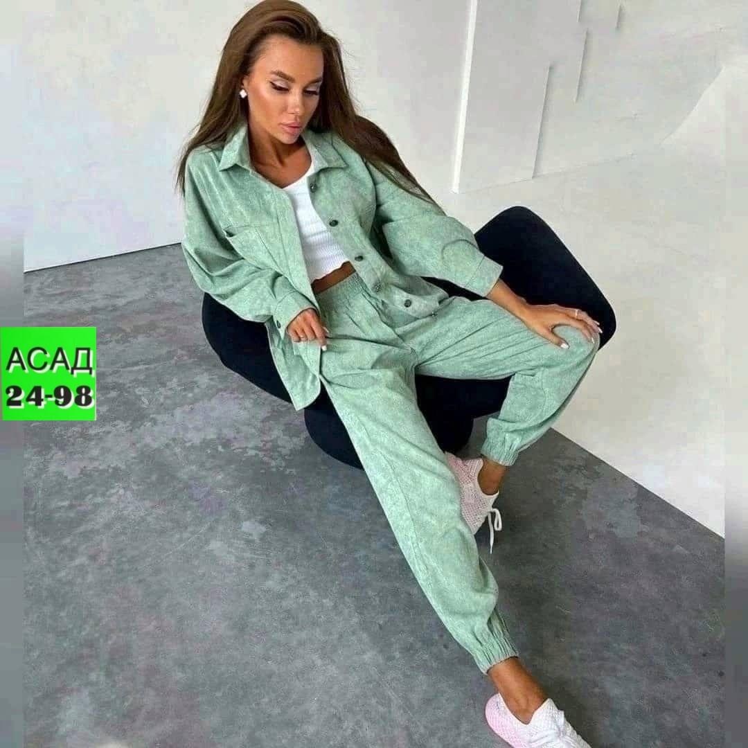 костюм женский,костюм женский вильветовый зелёный,костюм двойка вельвет,костюм женский вельветовый,вельветовые костюмы женские рубашка и штаны