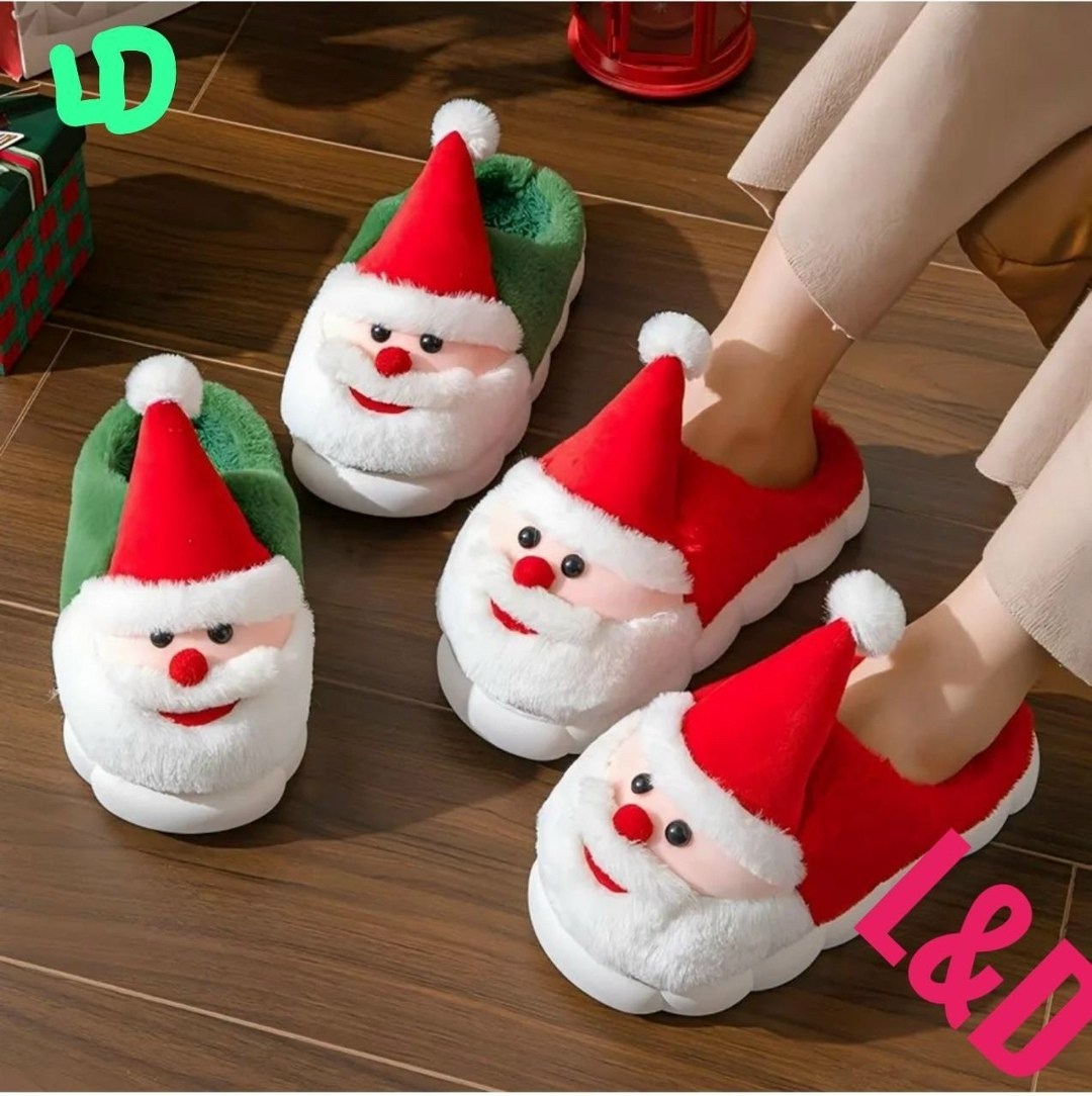 рождественские тапочки санта-клауса,новогодние тапочки,зимние рождественские тапочки с санта-клаусом,парные рождественские тапочки санта-клауса,зимние женские рождественские тапочки санта-клауса
