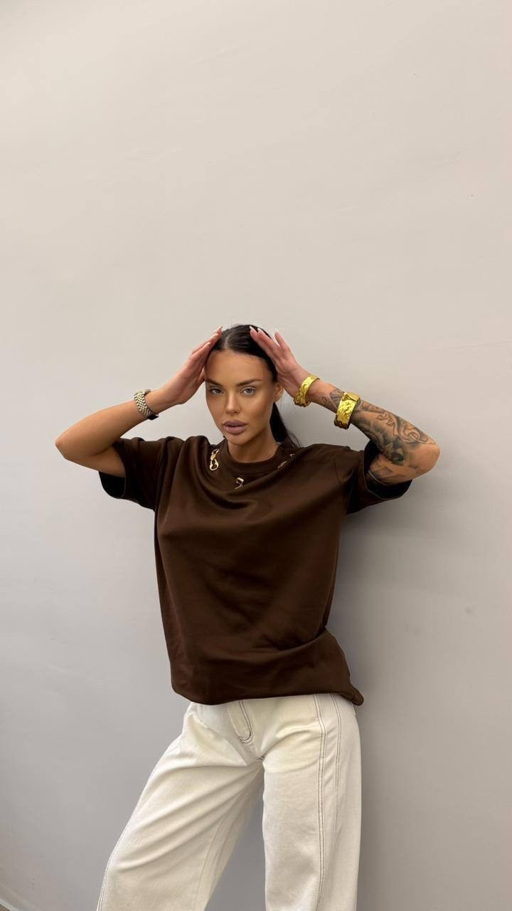женская футболка,футболка y2k оверсайз zi-bella цвет шоколадный,футболка оверсайз,футболка y2k оверсайз,футболки и топы