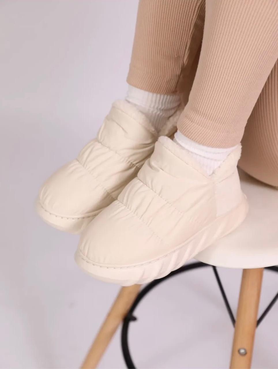 угги зимние дутики короткие emelina shop цвет бежевый, молочный,,дутики,угги зимние дутики короткие emelina shop, женская