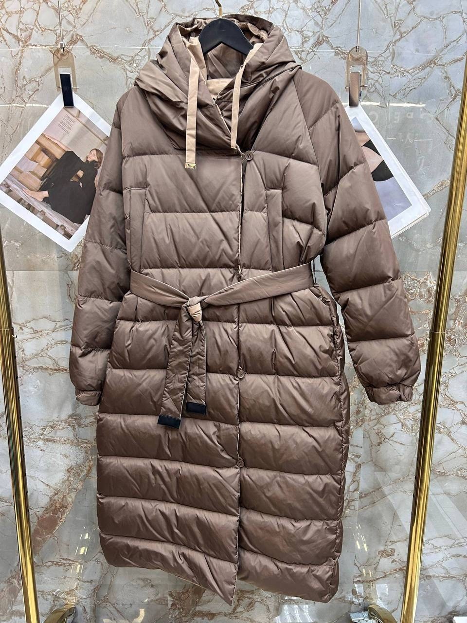 пуховик max mara,пуховик женский,пуховик,теплое пальто,пуховик коричневый