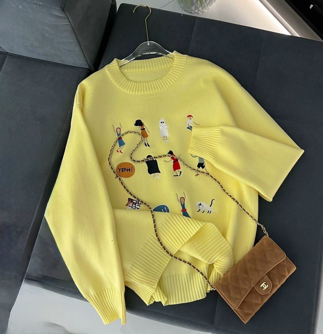 нежный свитер с собачками beststyle 540151261,свитшот женская,модные свитшоты,свитер с вышивкой,женская кофта