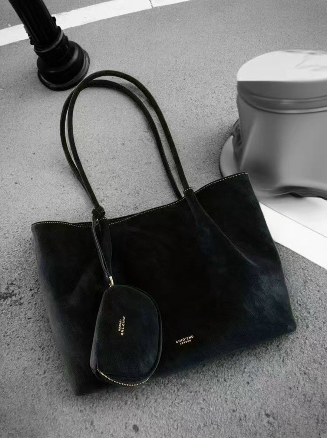 polene сумка замша,женская замшевая сумка polene 50-40х26х13 черная,сумка замшевая,женская черная замшевая сумка,сумка женская натуральная замша