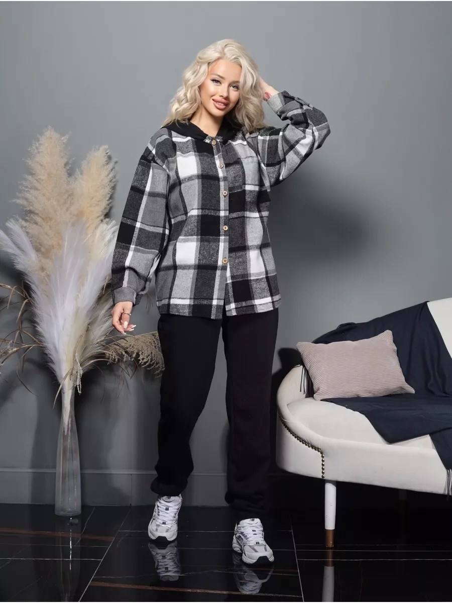cпортивный костюм теплый женский,женский костюм на флисе,теплый костюм штаны на флисе и рубашка в клетку кашемировая с капюшоном,брючный костюм,женский костюм