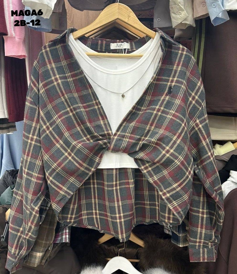 рубашка в клетку с майкой beststyle,рубашка в клетку,рубашка beststyle в клетку,женская рубашка в клетку,рубашка женская в клетку оверсайз