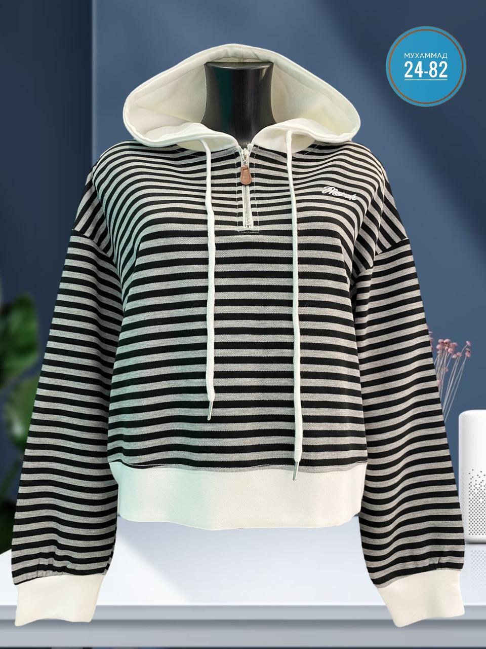 кофта до талии,женская кофта,полосатая толстовка,женское толстовка,толстовка в полоску