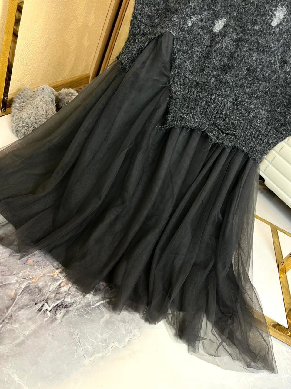 платье вязаное теплое,вязаное платье,вечернее платье,платье и накидка