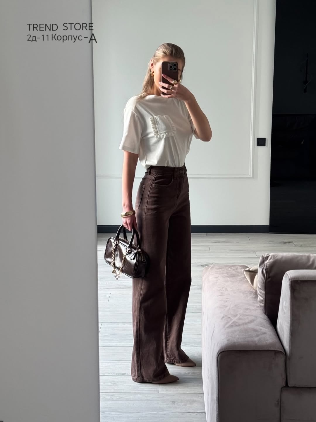 джинсы коричневые широкие с высокой посадкой y2k багги emporiov,стильные джинсы,коричневые джинсы,мира мода