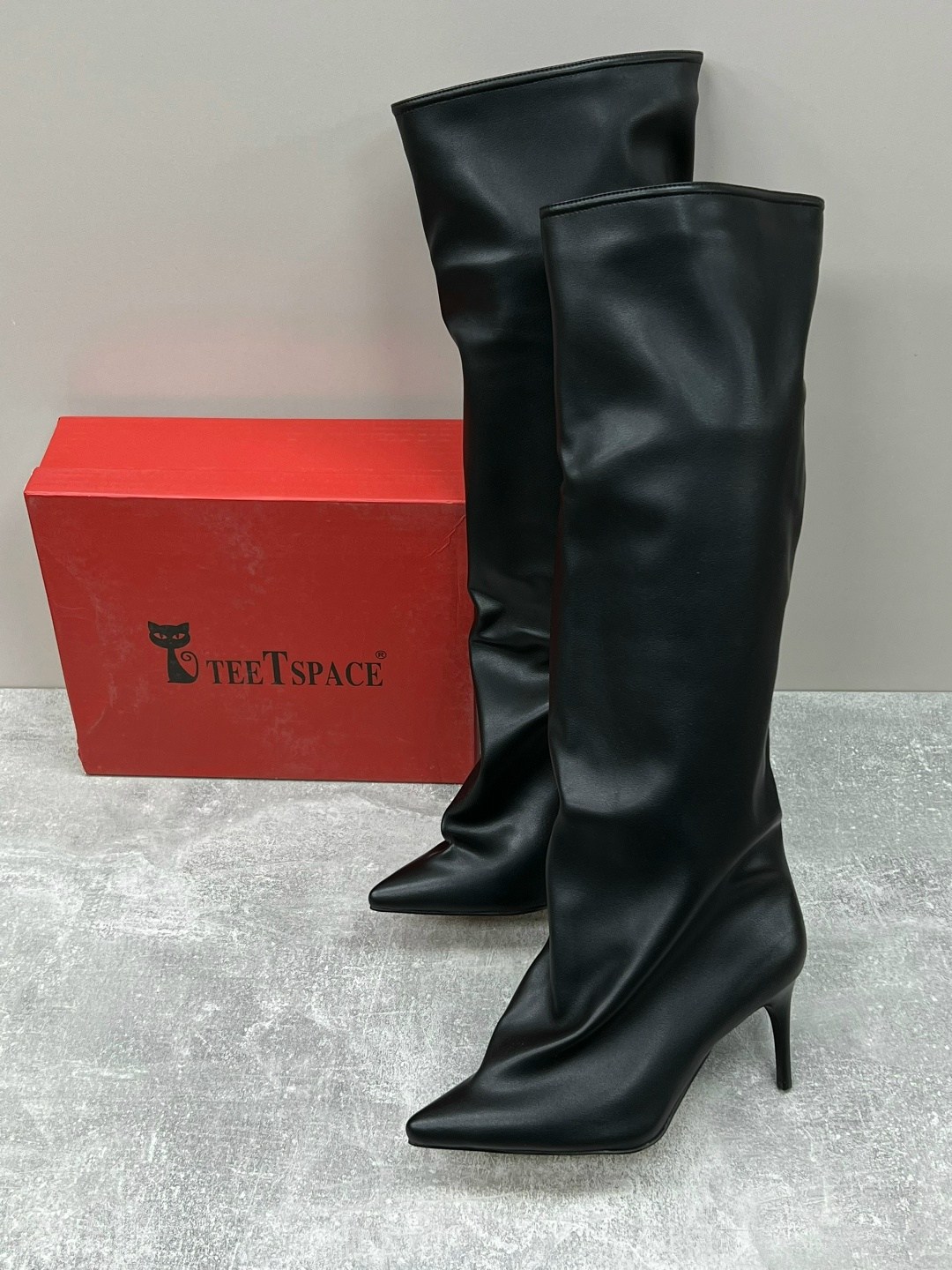 женские сапоги до колена с острым носком на высоком каблуке,сапоги донна бализа,женские сапоги,женские ботфорты с кожаной подкладкой черные сапоги на шпильке,шикарные сапоги