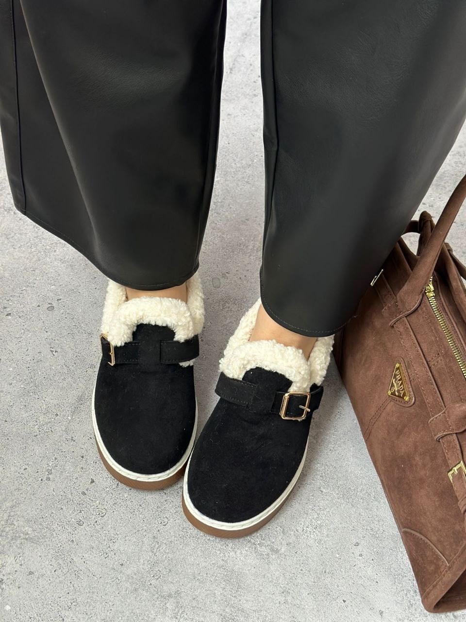 , на плоской подошве,женская ,лоферы зимние,повседневная