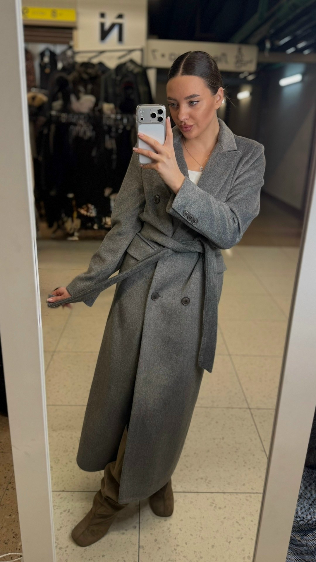 стильное пальто,пальто длинное,демисезонное пальто,пальто bublikaaim серое прямое,пальто с воротником