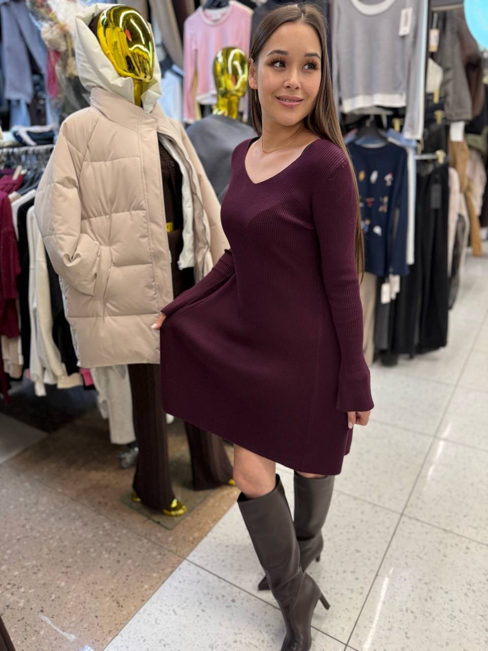 вязаное платье,стильное платье,женское платье,платье,трикотажные платья для женщин