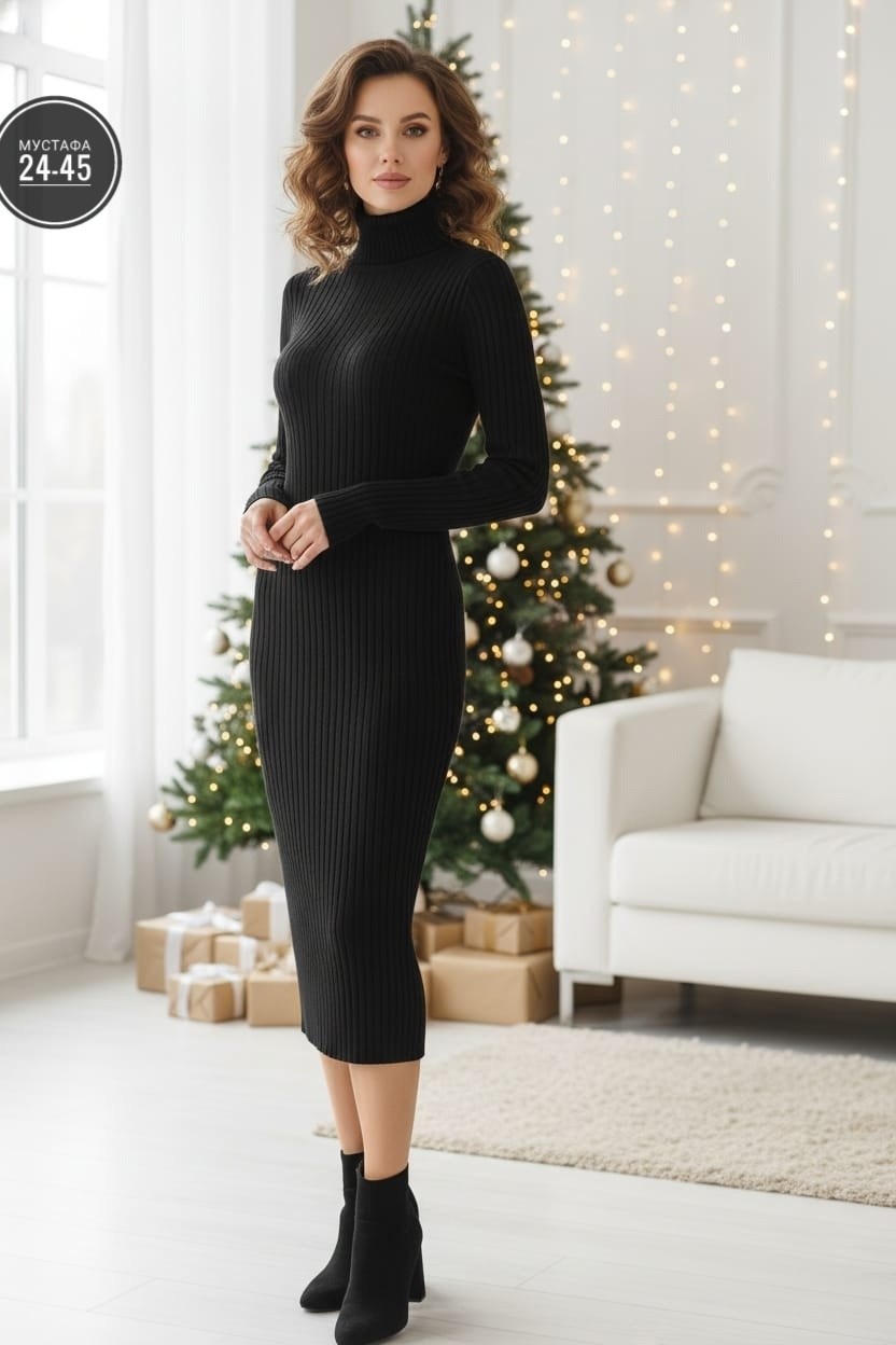 трикотажное платье лапша под горло длинное vazo premium,платье женское лапша,платье лапша,платье лапша черное,трикотажное платье