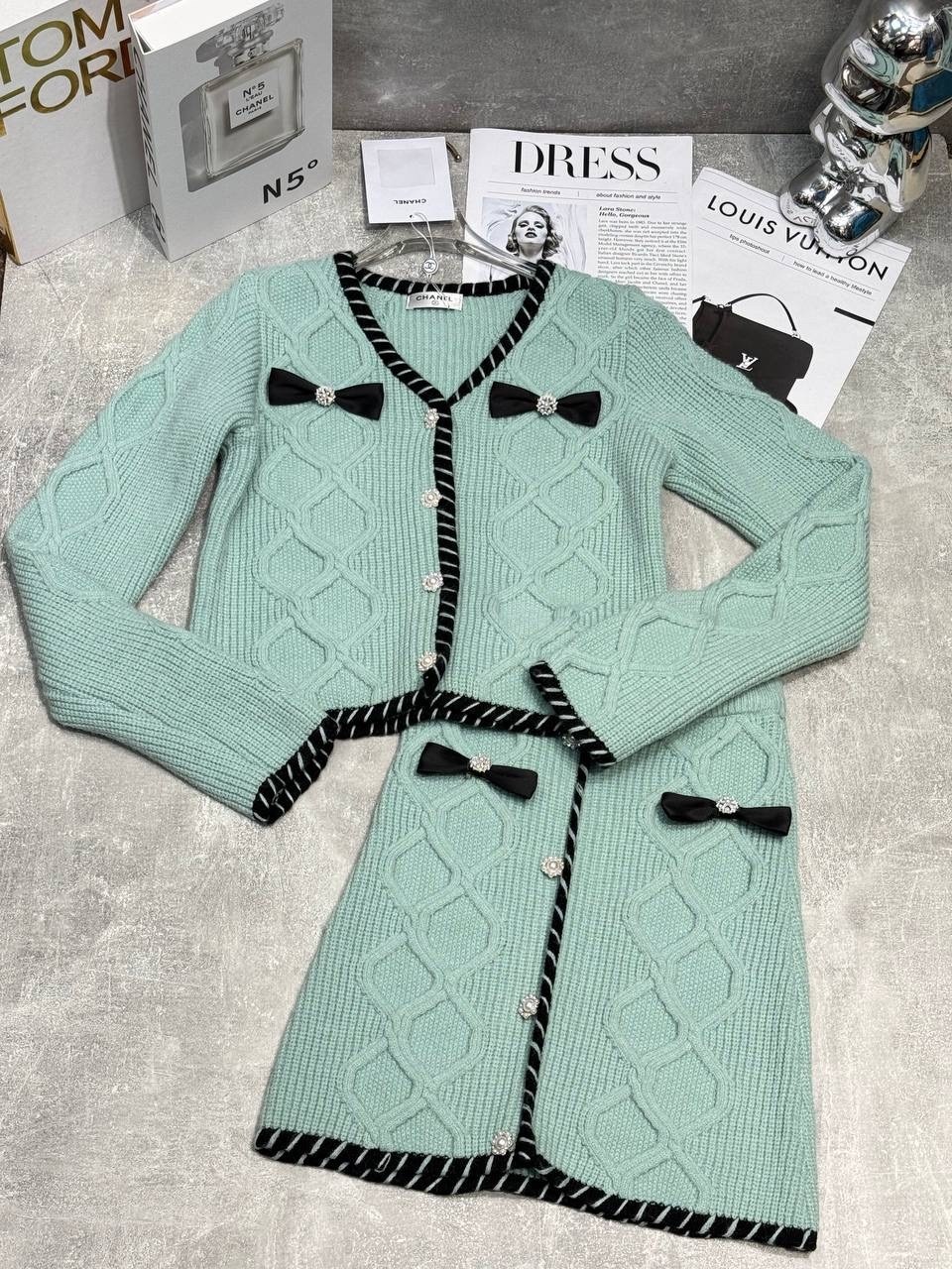 женский комплект с юбкой,вязаные кардиганы,жакет и юбка,твидовый костюм,комплект с юбкой