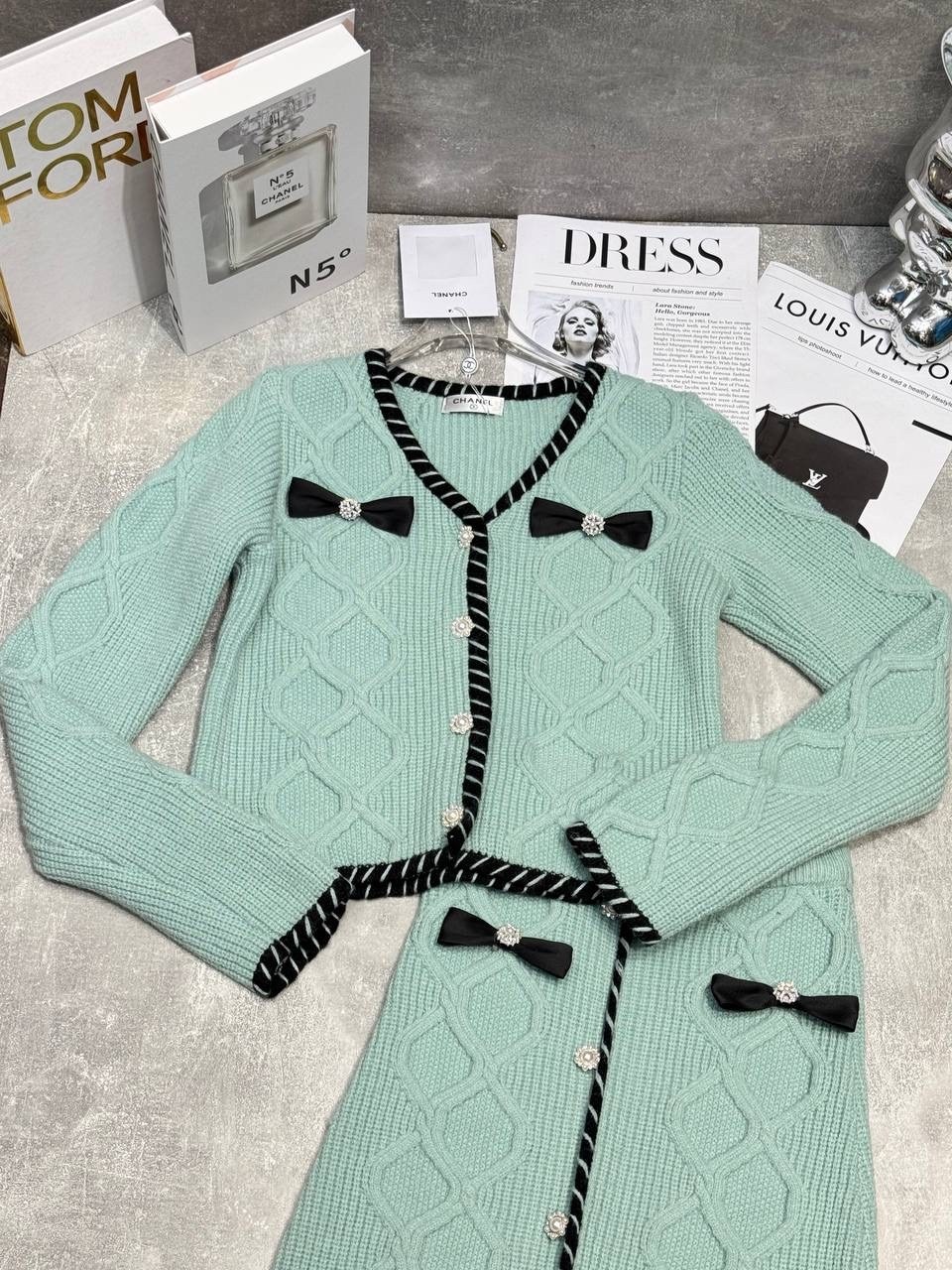 женский комплект с юбкой,вязаные кардиганы,жакет и юбка,твидовый костюм,комплект с юбкой