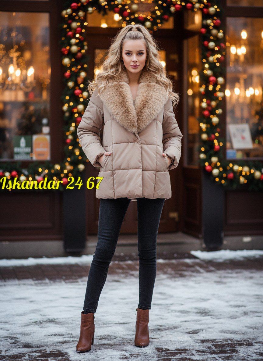 женская куртка,пуховики с мехом,женские пуховики,пуховик бежевый,пуховик женский с мехом