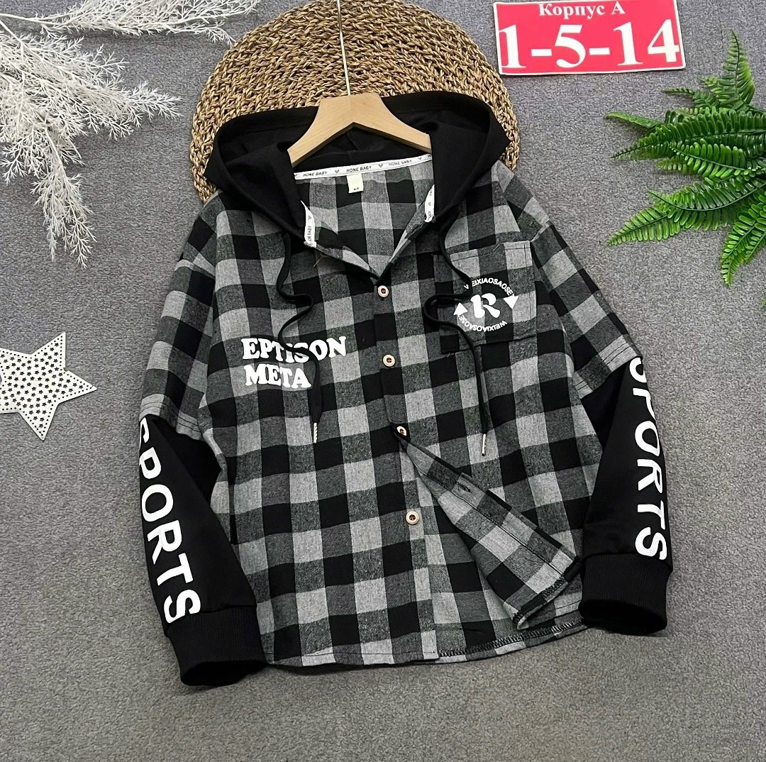 рубашка для мальчиков,рубашка с капюшоном для мальчика из футера,рубашка с капюшоном для мальчика,рубашка с капюшоном,рубашка в клетку для мальчика