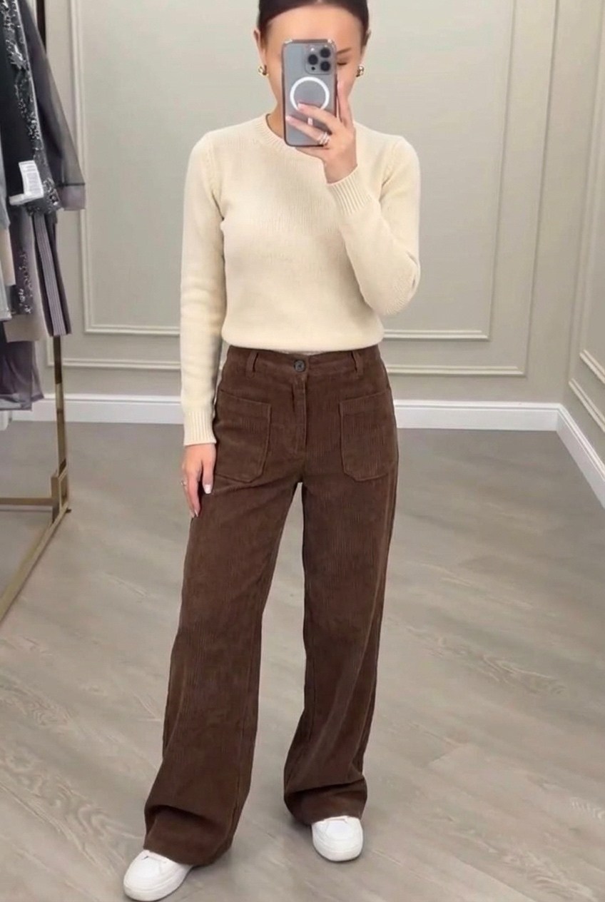 брюки коричневые микровельвет shinelbrend,женские вельветовые прямые брюки с высокой талией,брюки женские вельветовые универсальные,брюки вельветовые,женские вельветовые брюки с широкими штанинами