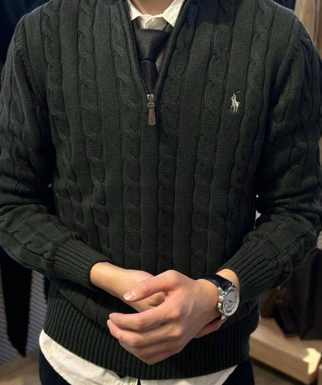 свитер polo ralph lauren,свитера мужская,свитер мужской polo ralph lauren вязаный с воротником на молнии синий,вязаные мужские свитера,свитера поло ральф лорен мужские