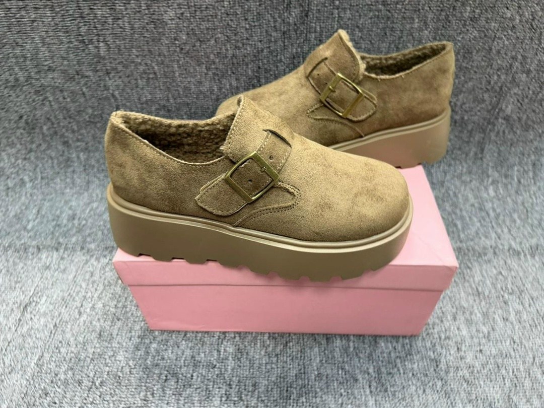 , повседневные,модные женские туфли на плоской подошве с меховой платформой,замшевые женские туфли-лоферы на платформе,женская