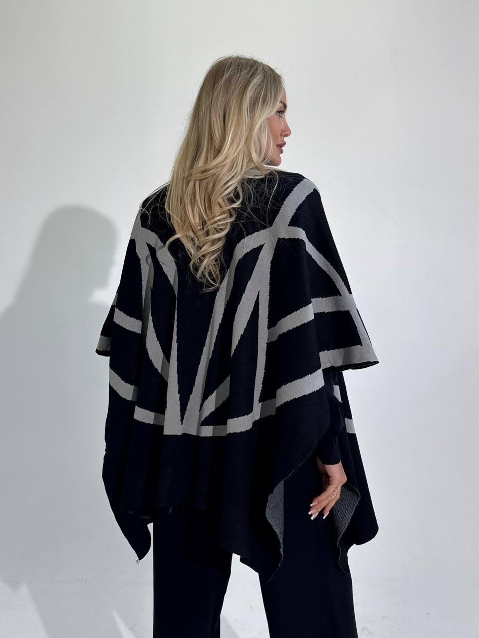 пончо,пончо женское,костюм с брюками,вязаное пончо,пончо накидка