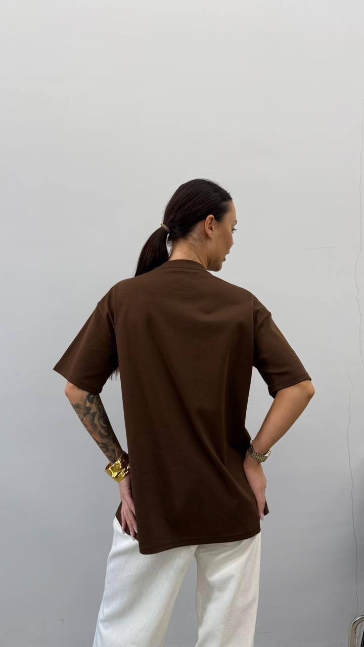 женская футболка,футболка y2k оверсайз zi-bella цвет шоколадный,футболка оверсайз,футболка y2k оверсайз,футболки и топы