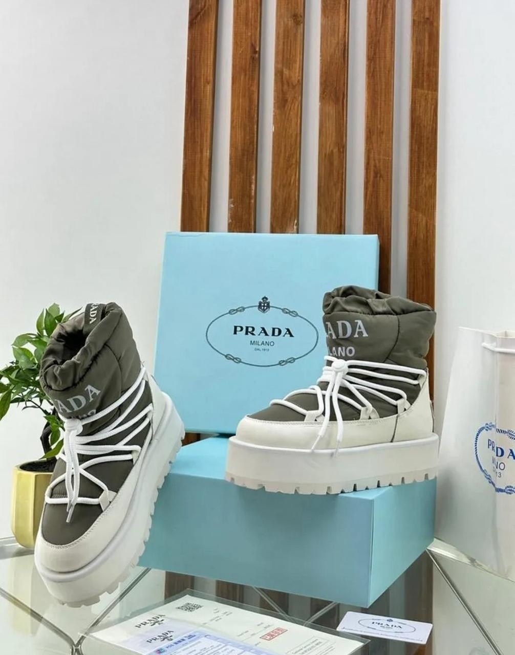 дутики прада,дутики prada,,луноходы женские,дутики прада женские